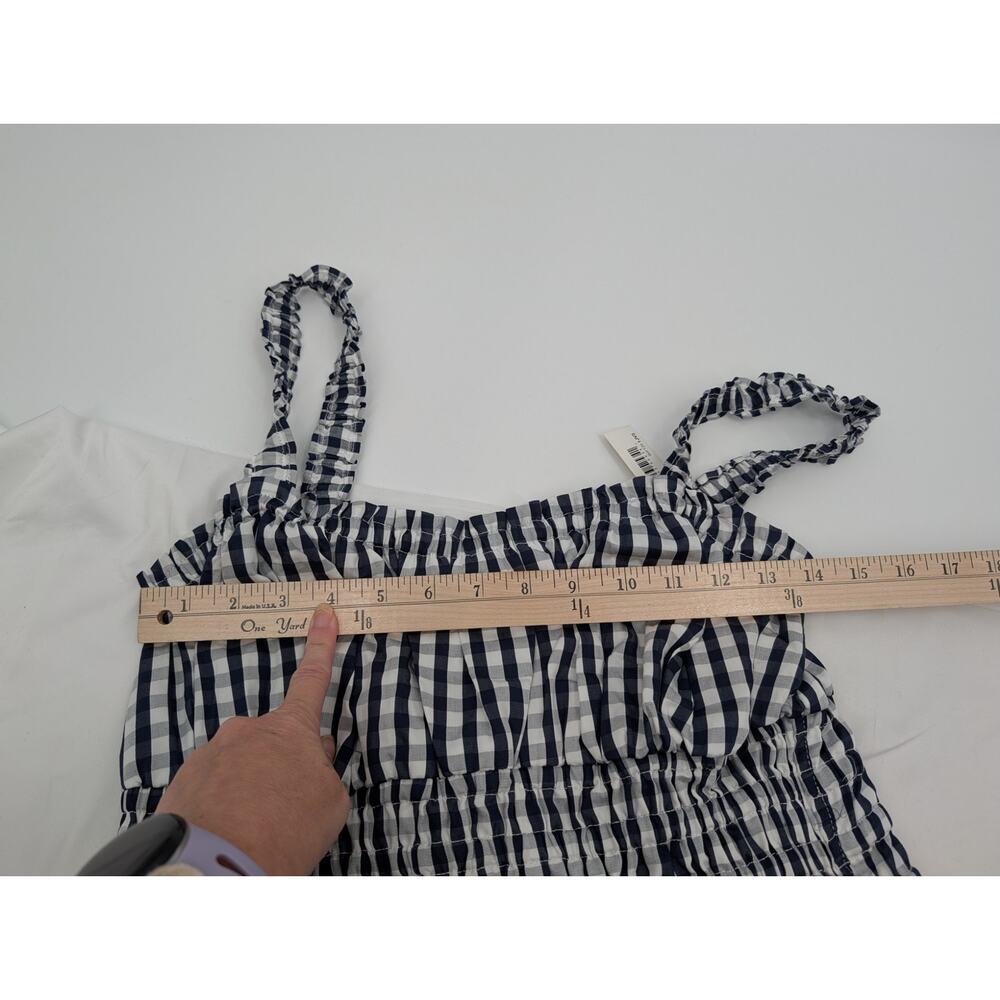 Sofia Grainge X Amazon Cotton Navy Gingham Plaid Medium Cottagecore Feminine - Picture 5 of 9